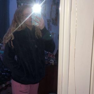 DARK BLUE FURRY AMERICAN EAGLE JACKET